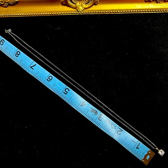 Dainty Cubic Zirconia & Sterling Silver Pendant w/ Chain - Picture 3 of 4